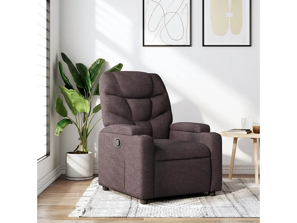 Fauteuil inclinable Marron foncé Tissu