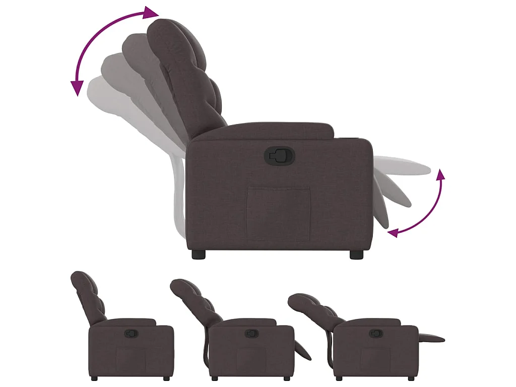 Fauteuil inclinable Marron foncé Tissu