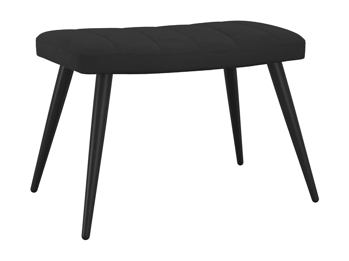 Chaise de relaxation avec repose-pied Noir Velours