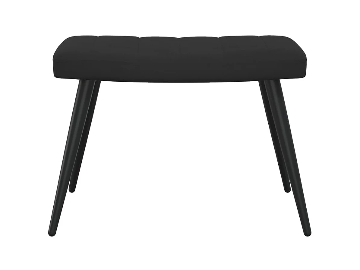 Chaise de relaxation avec repose-pied Noir Velours