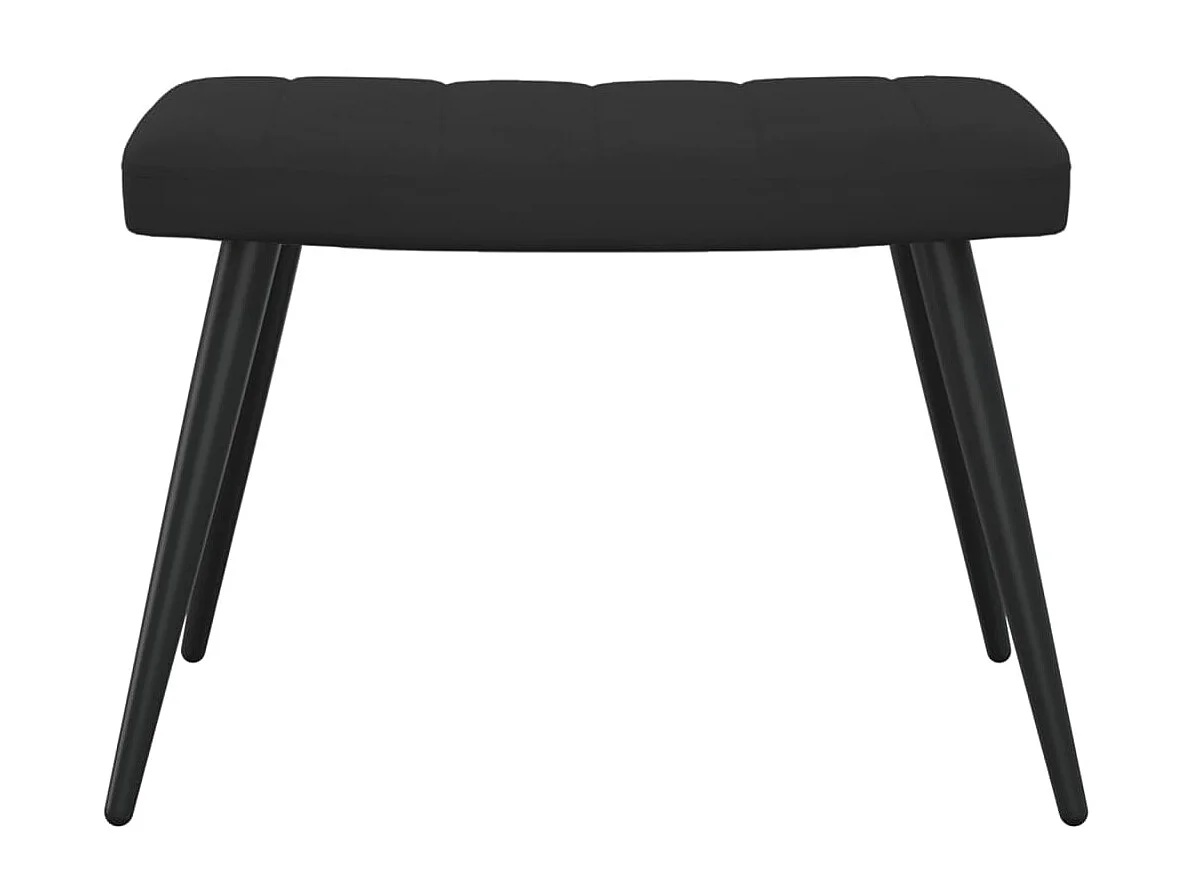 Chaise de relaxation avec repose-pied Noir Velours