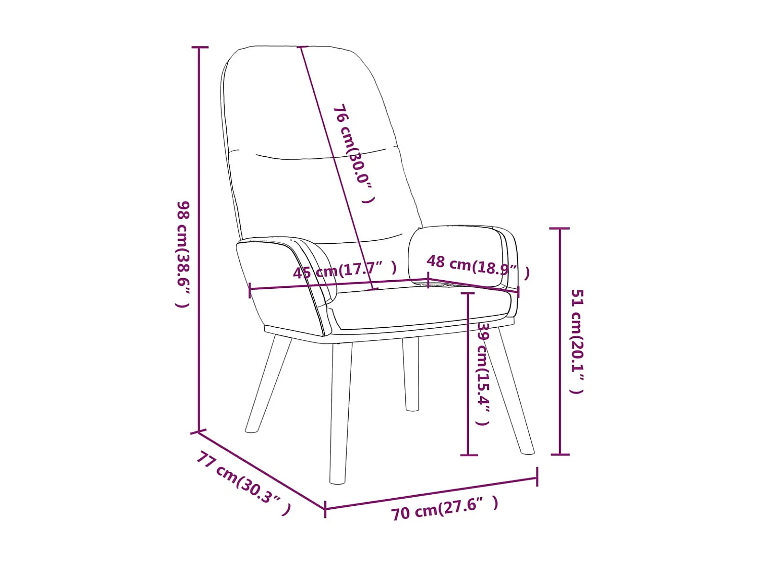 Chaise de relaxation Gris foncé Tissu