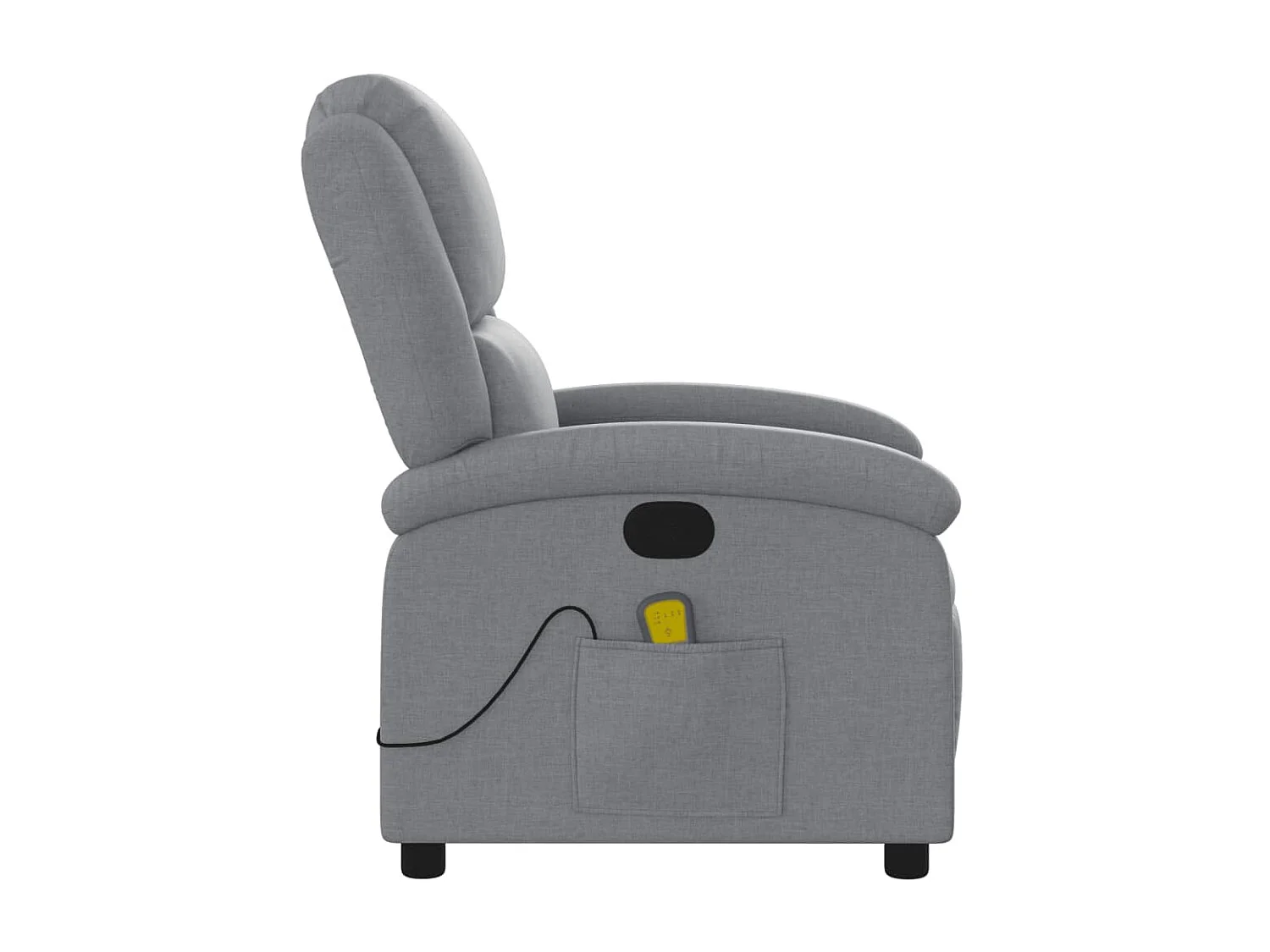 Liegender Massagesessel. Hellgrauer Stoff