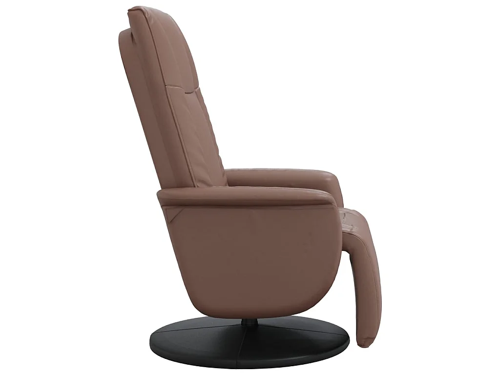 Fauteuil inclinable avec repose-pieds marron similicuir