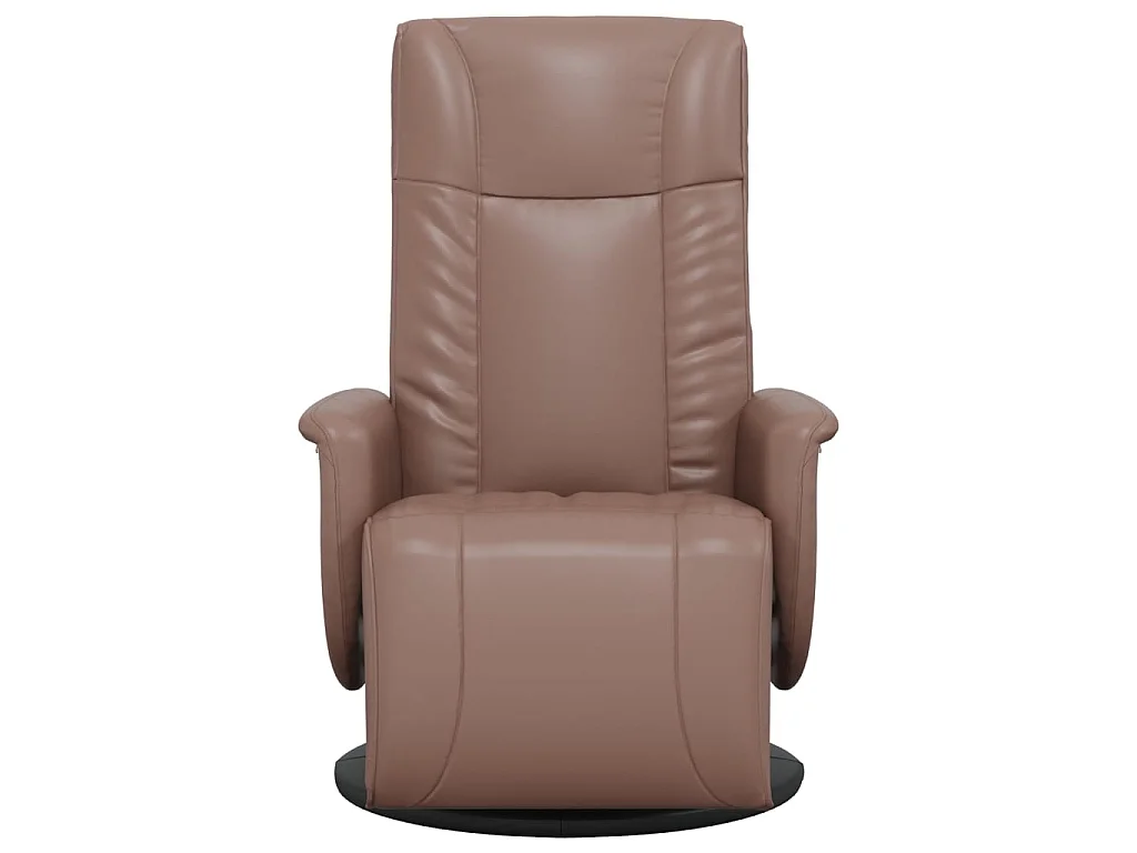 Fauteuil inclinable avec repose-pieds marron similicuir