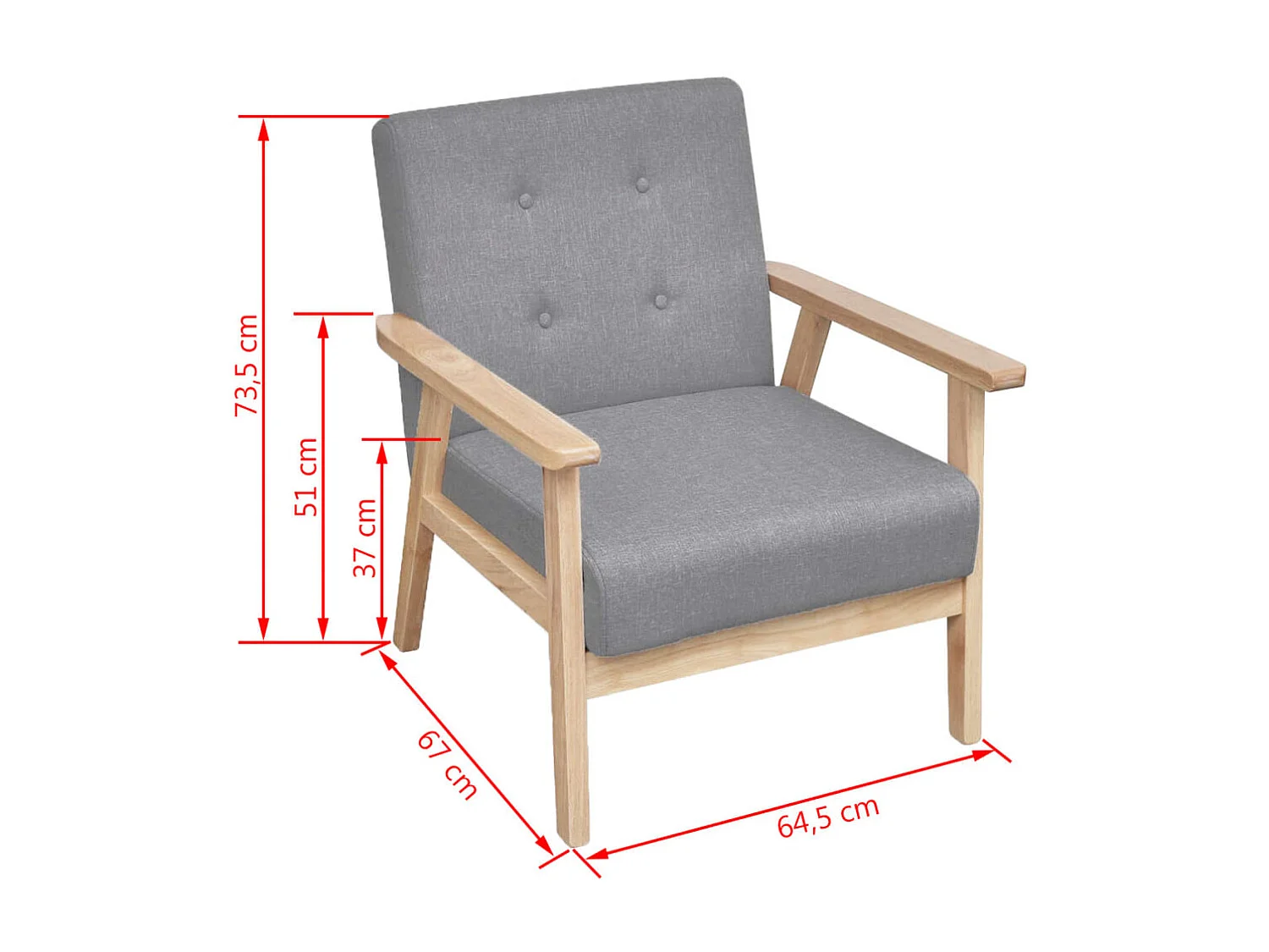 Poltroncina Tessuto Grigio Chiaro