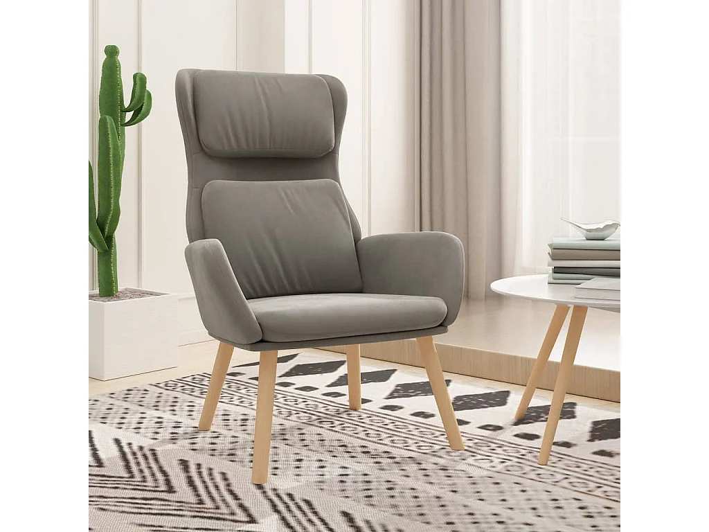 Chaise de relaxation Gris clair Velours