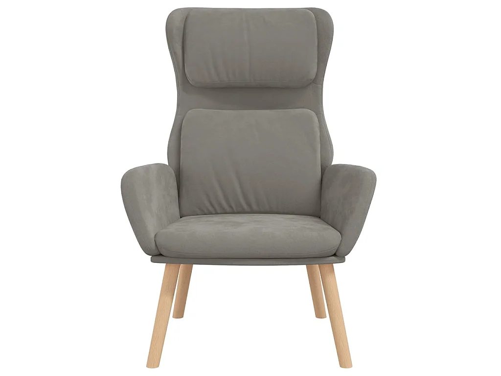 Chaise de relaxation Gris clair Velours