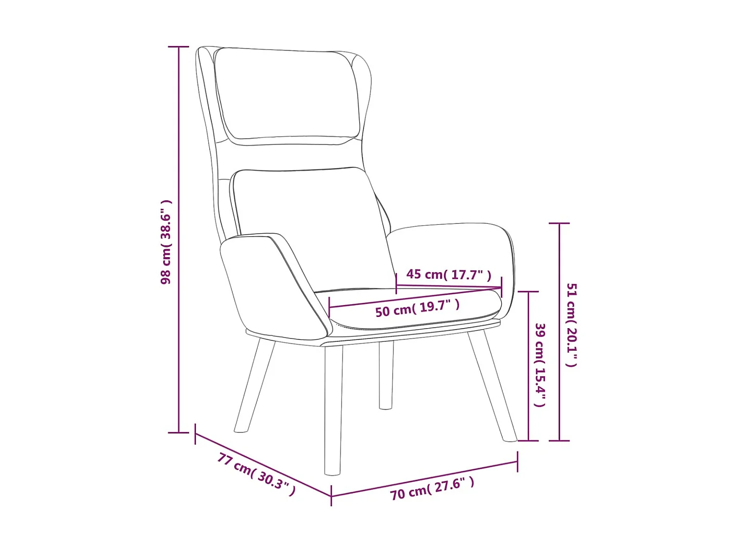 Chaise de relaxation Gris clair Velours
