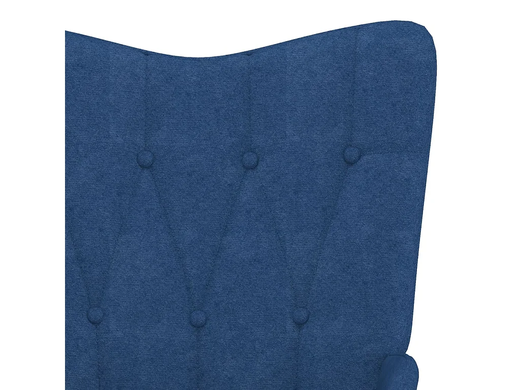Chaise de relaxation avec tabouret Bleu Tissu