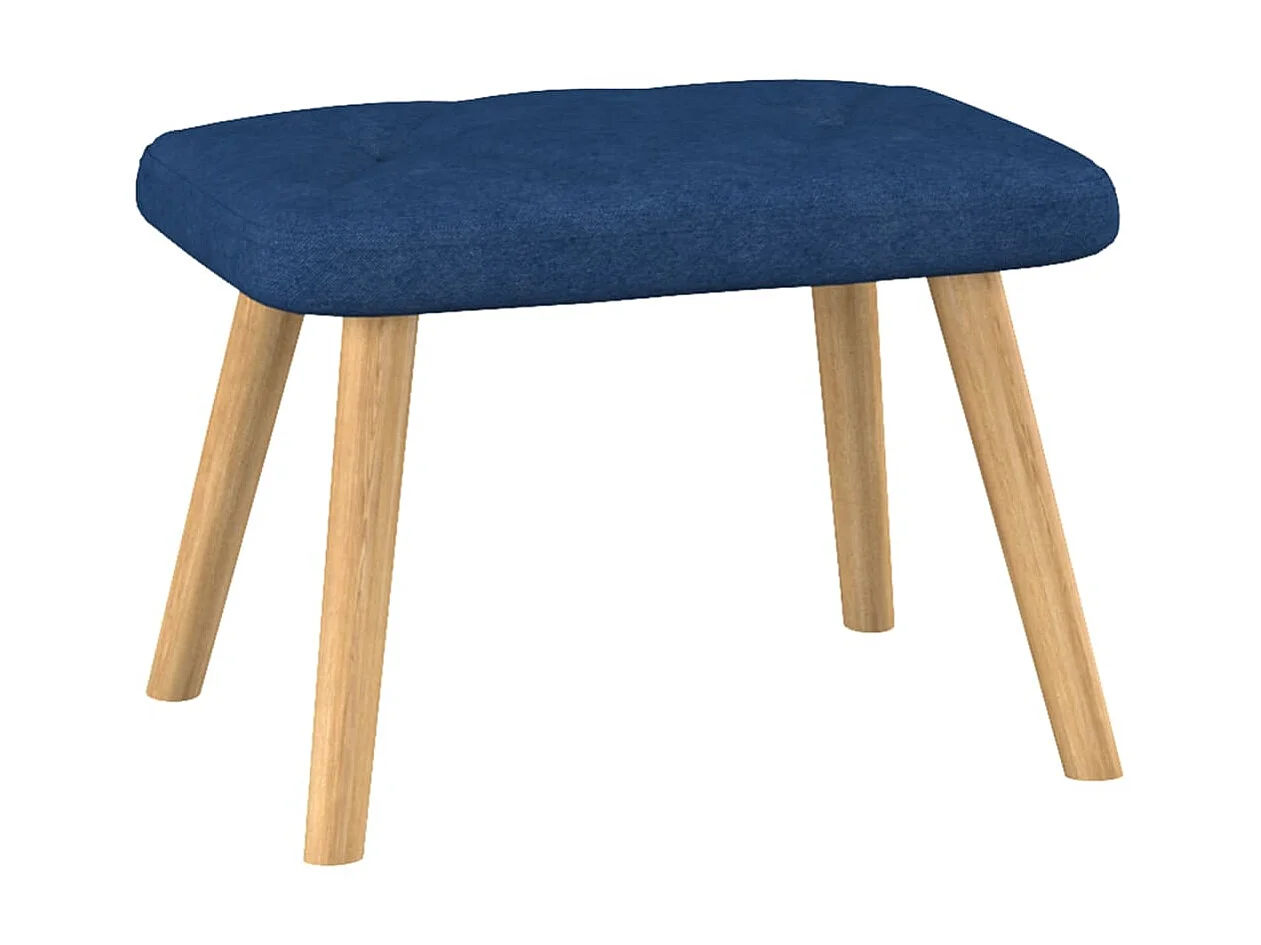 Chaise de relaxation avec tabouret Bleu Tissu