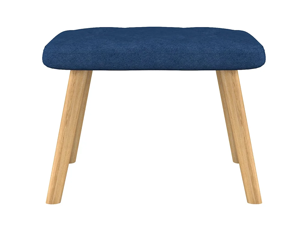 Chaise de relaxation avec tabouret Bleu Tissu
