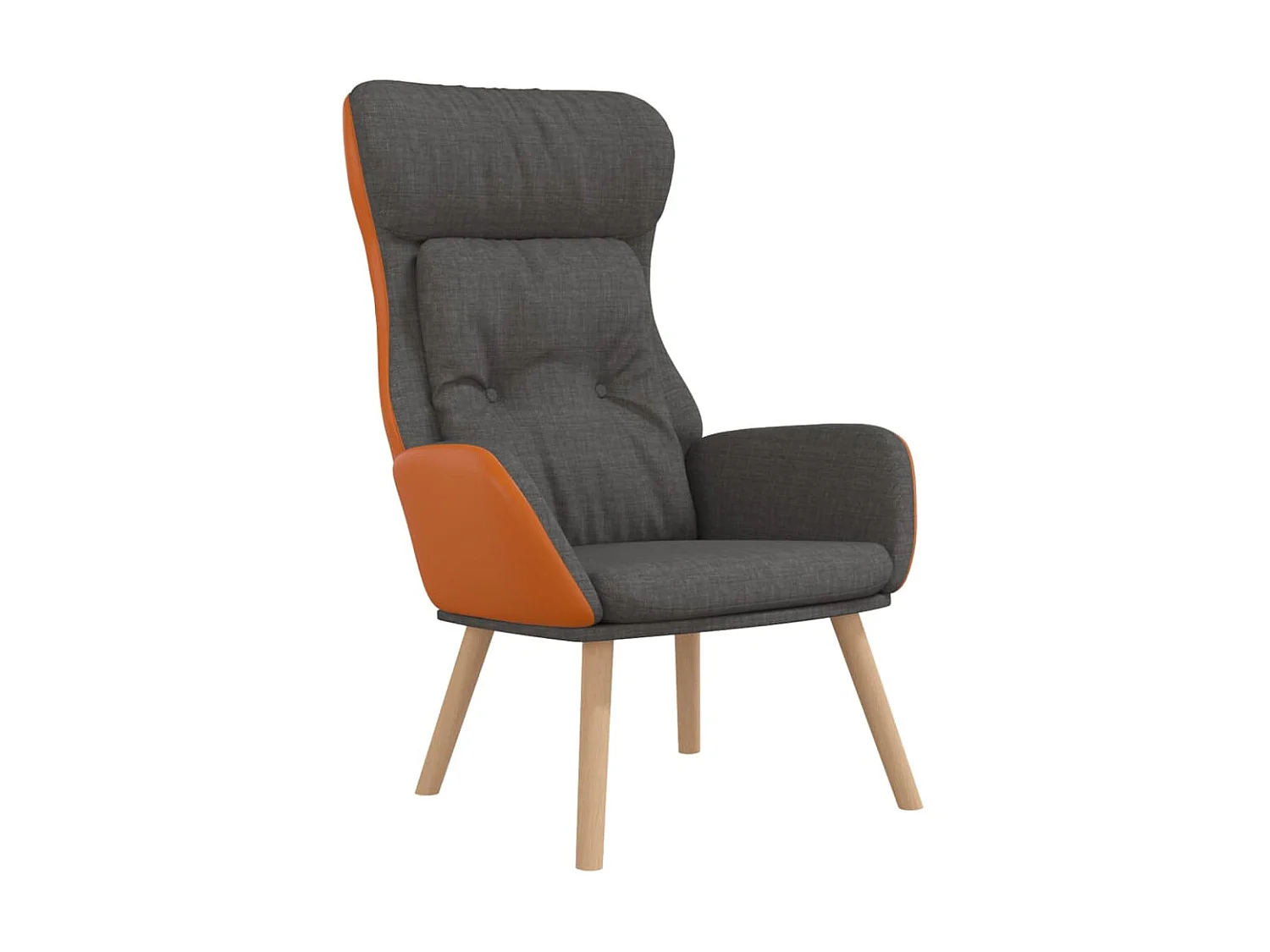 Cadeira de relaxamento Tecido cinza escuro e PVC