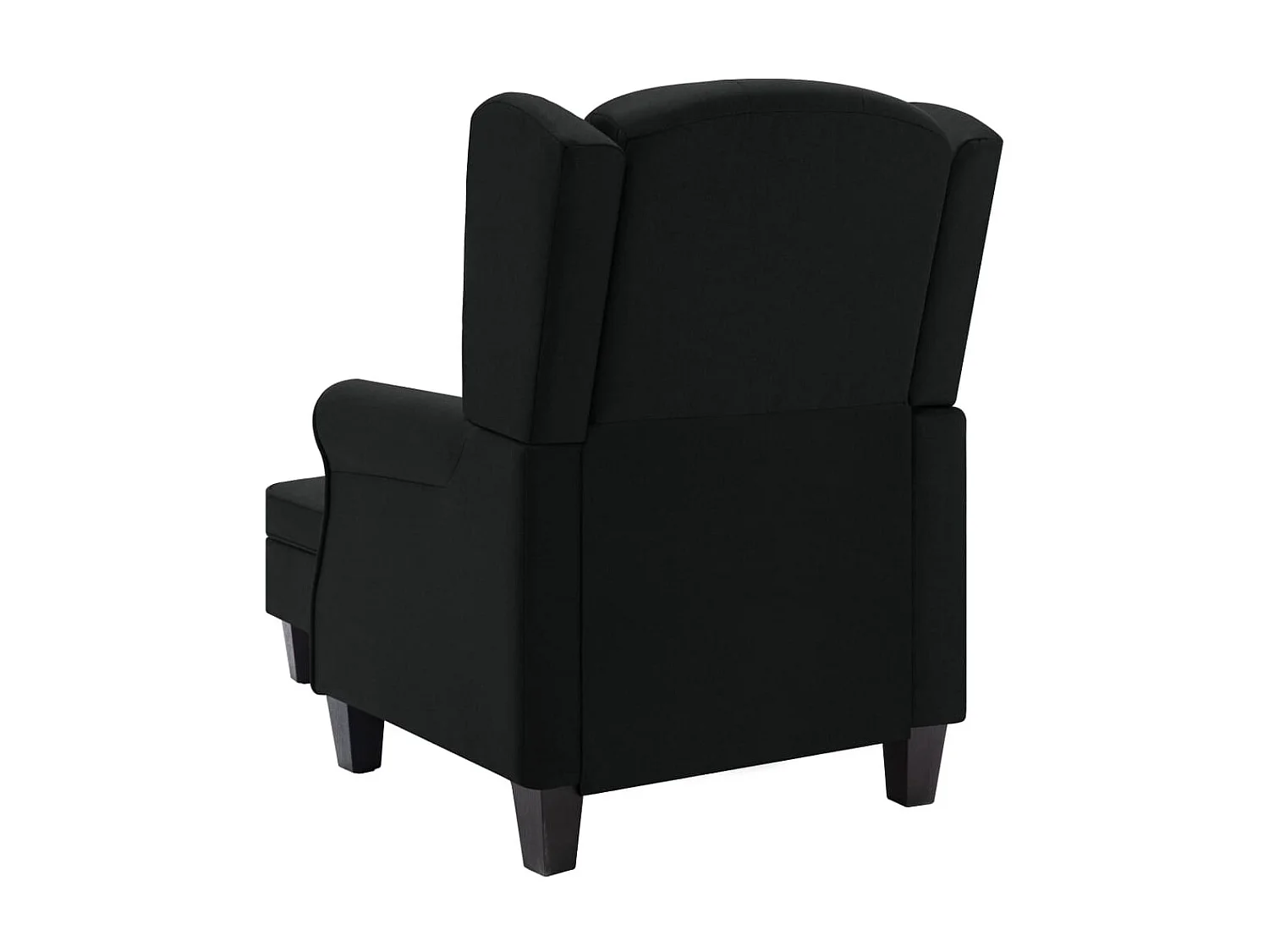 Fauteuil avec repose-pied Noir Tissu