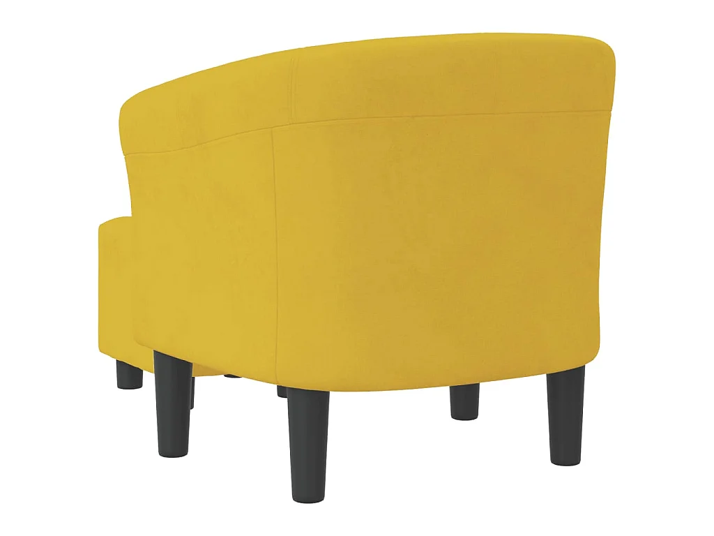 Fauteuil cabriolet avec repose-pied jaune velours