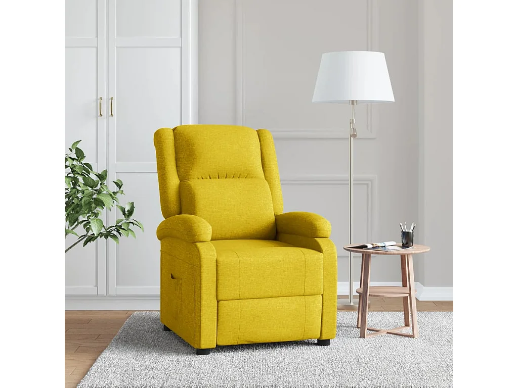 Poltrona reclinabile in tessuto giallo