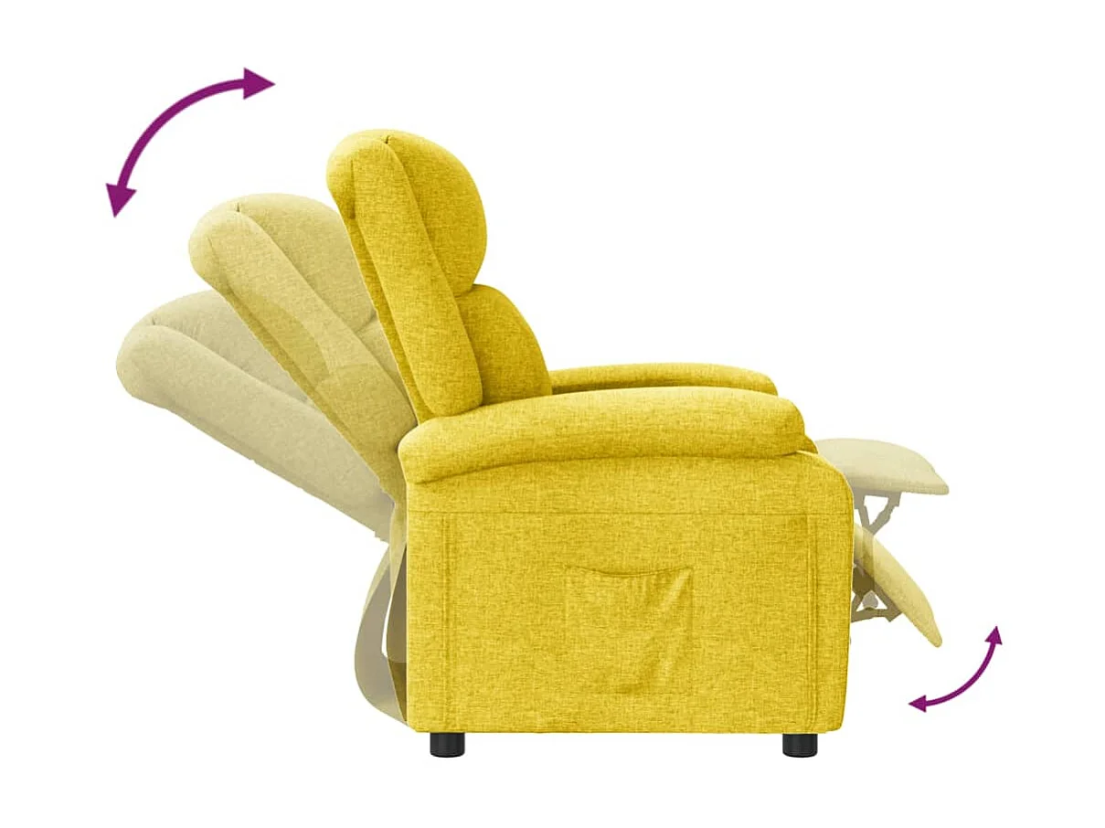 Poltrona reclinabile in tessuto giallo