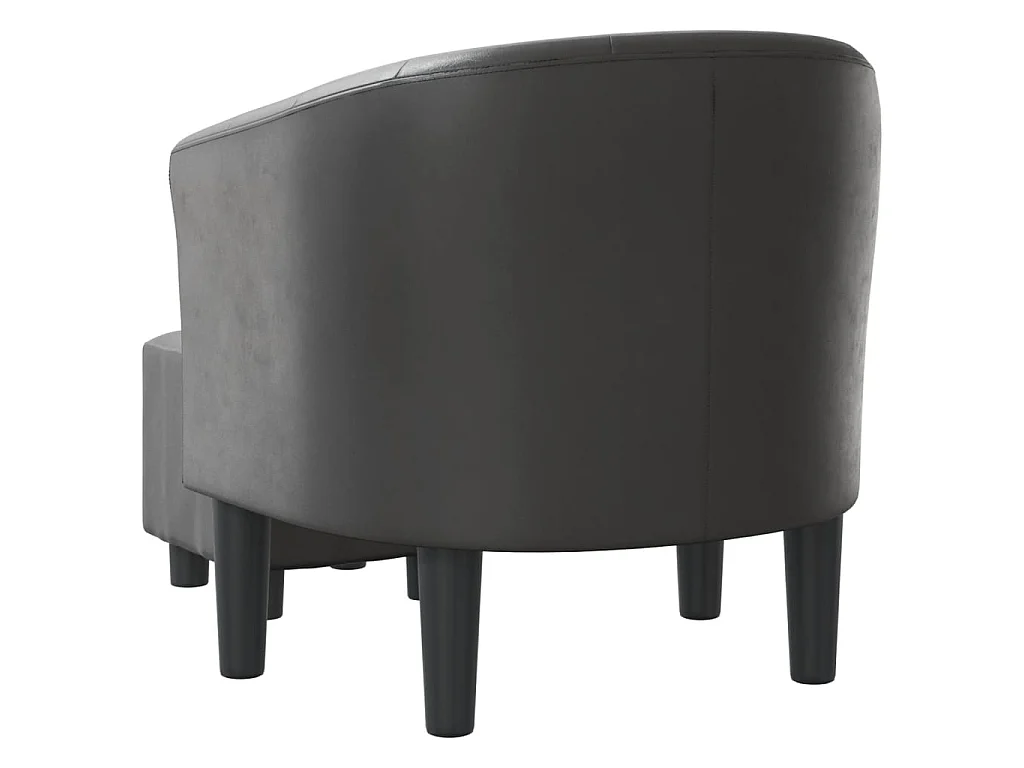 Sillón convertible con reposapiés de piel sintética gris