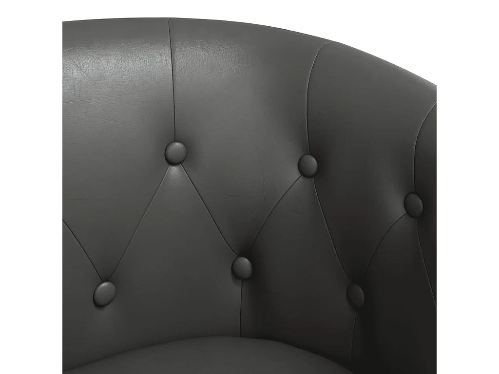 Sillón convertible con reposapiés de piel sintética gris