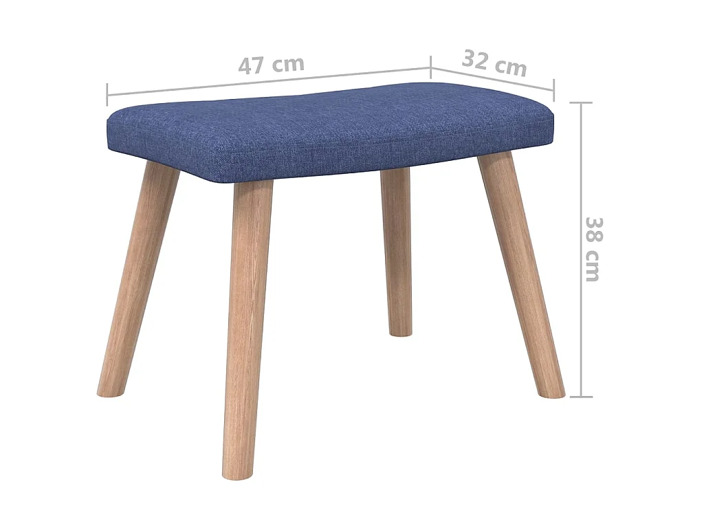 Sillón de relajación con taburete Tela azul