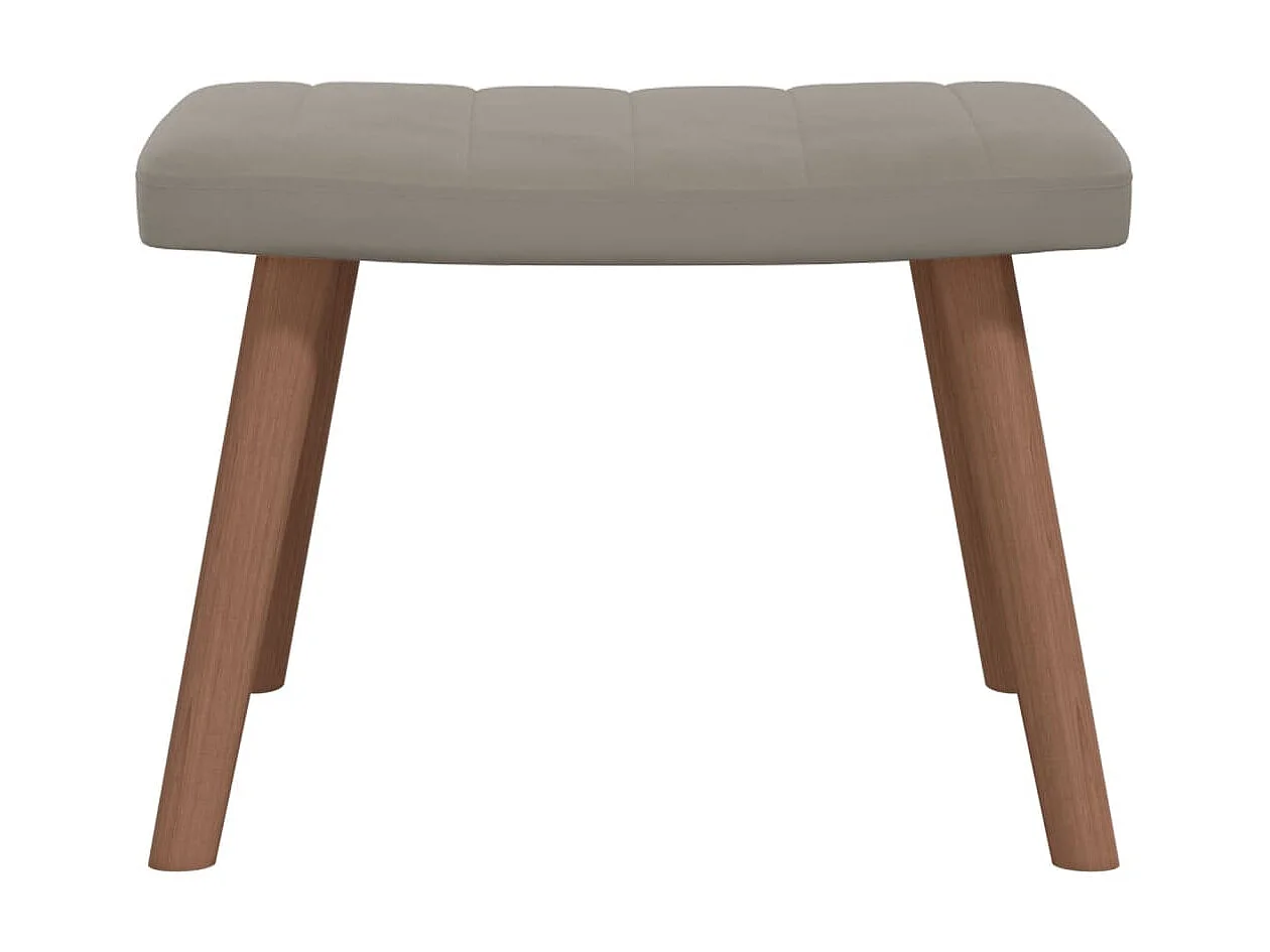 Chaise de relaxation avec repose-pied Gris clair Velours