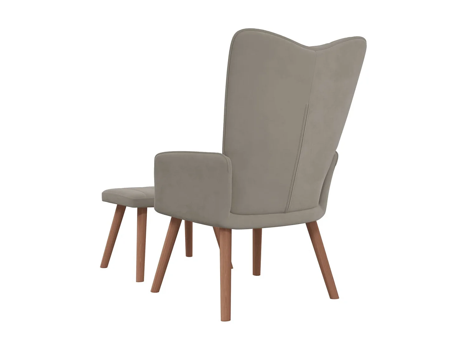 Chaise de relaxation avec repose-pied Gris clair Velours