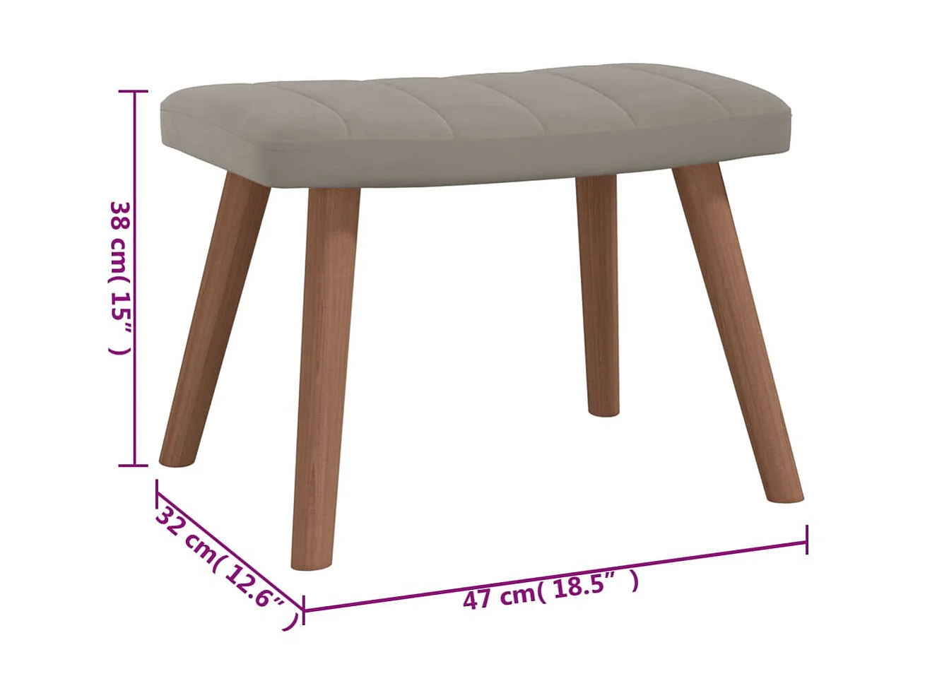 Chaise de relaxation avec repose-pied Gris clair Velours