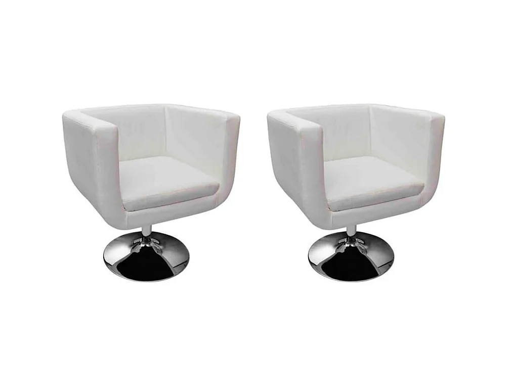 Chaises de bar lot de 2 blanc similicuir