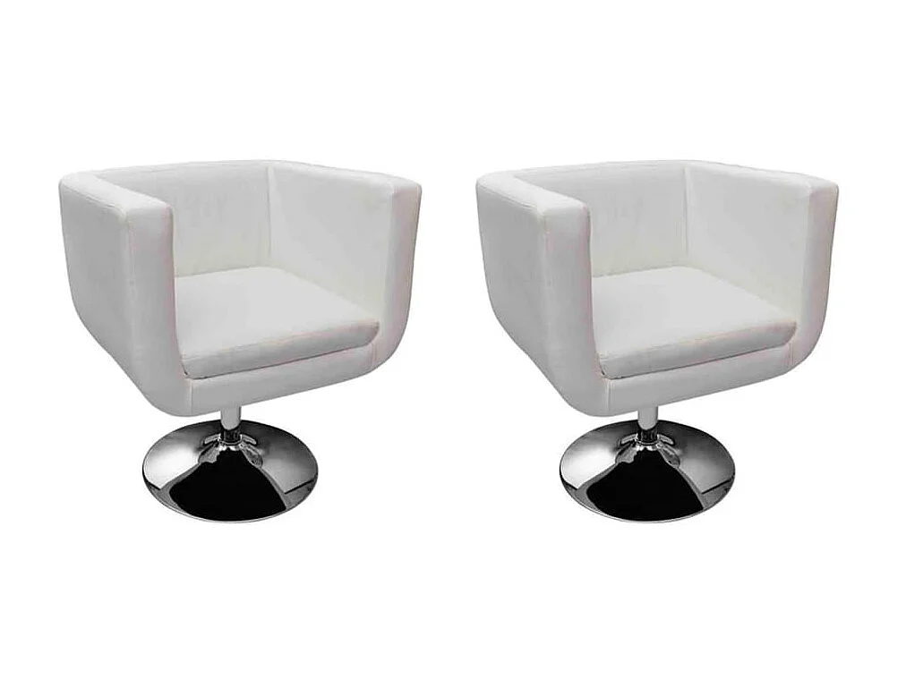 Chaises de bar lot de 2 blanc similicuir