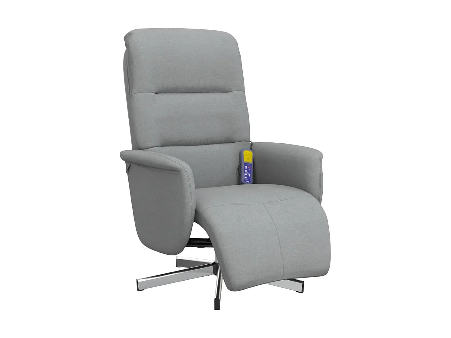 Fauteuil inclinable de massage et repose-pieds gris clair tissu