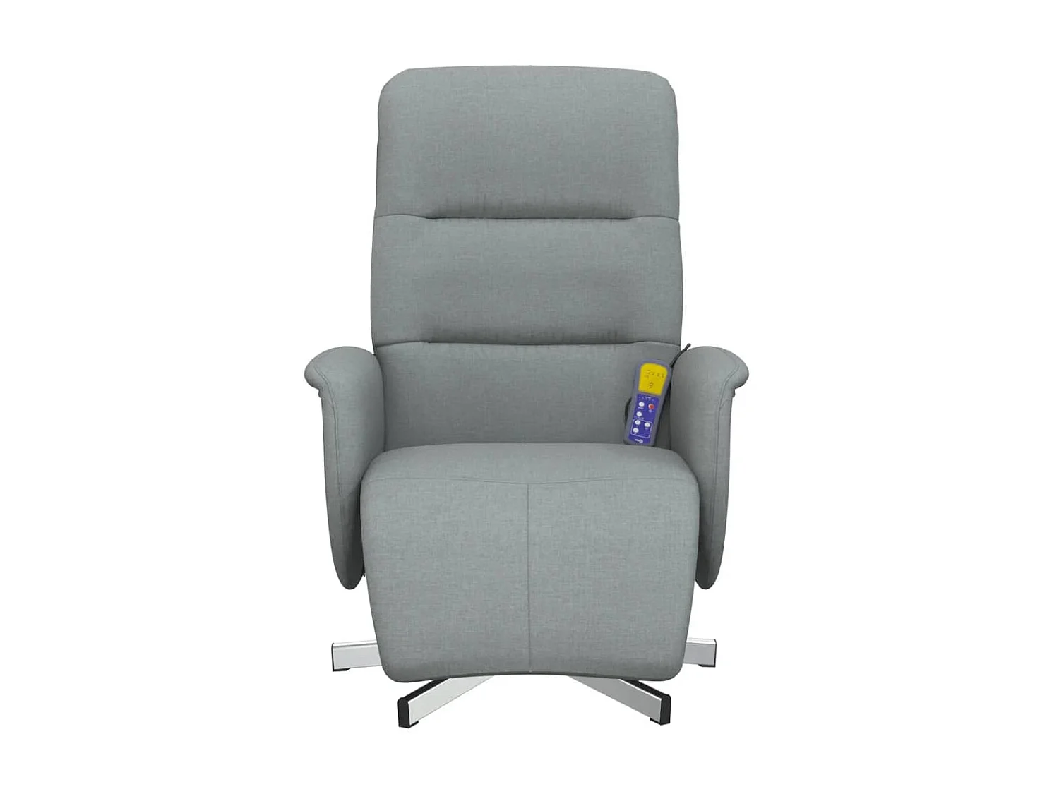 Fauteuil inclinable de massage et repose-pieds gris clair tissu