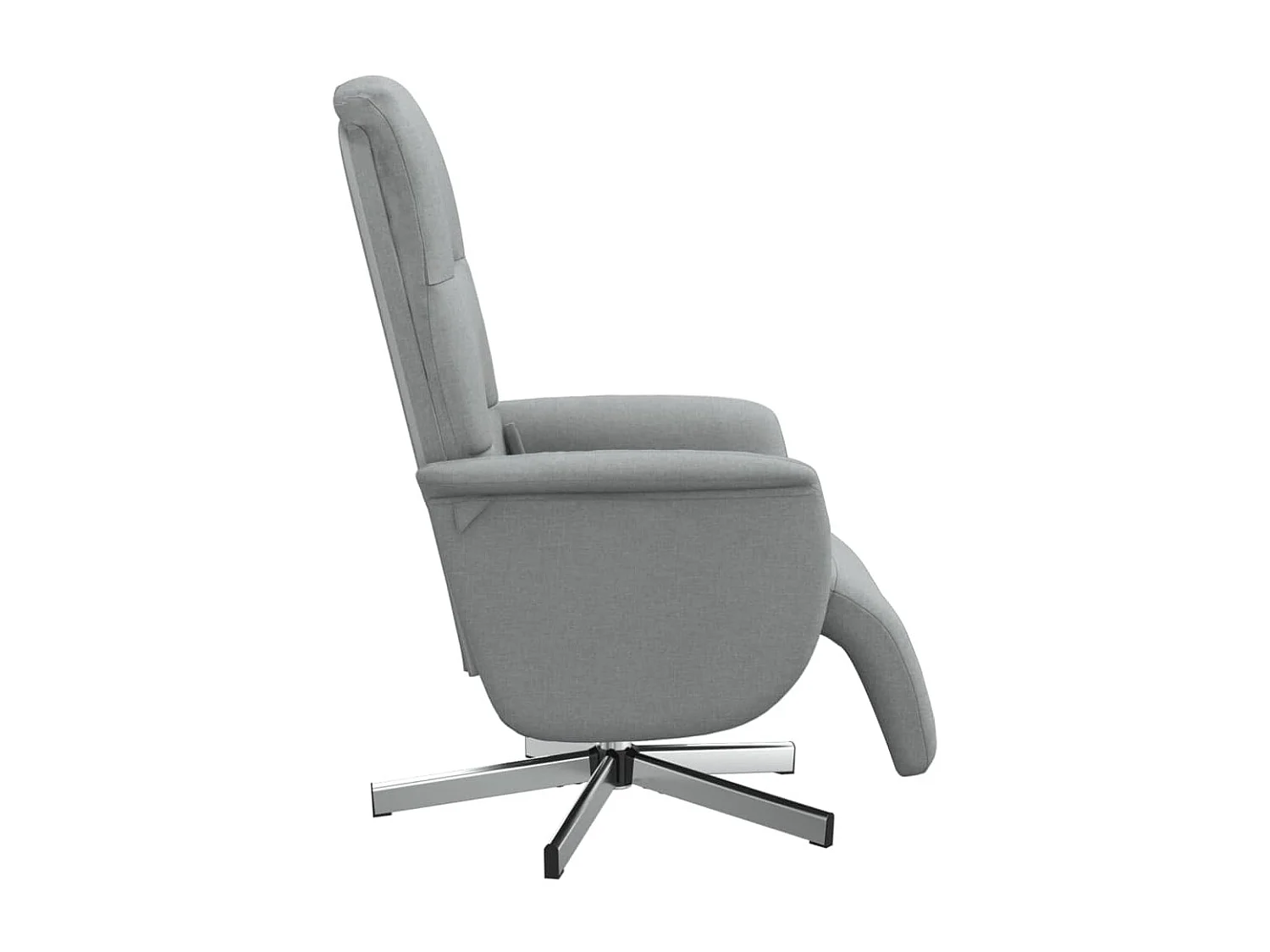 Fauteuil inclinable de massage et repose-pieds gris clair tissu