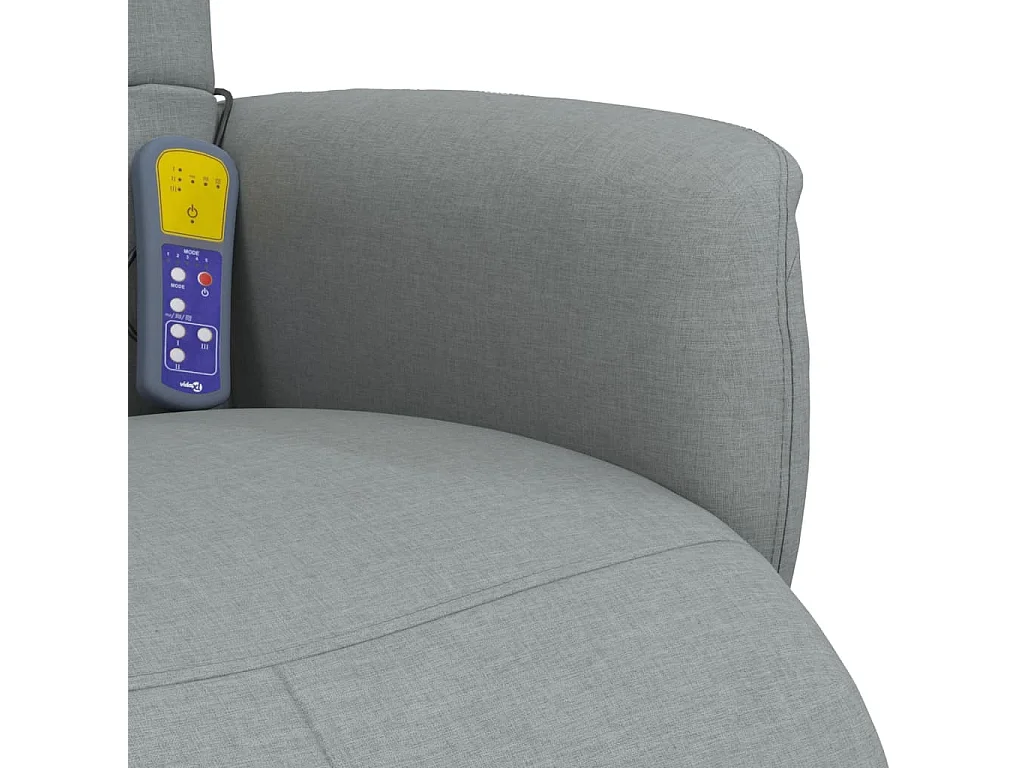 Fauteuil inclinable de massage et repose-pieds gris clair tissu