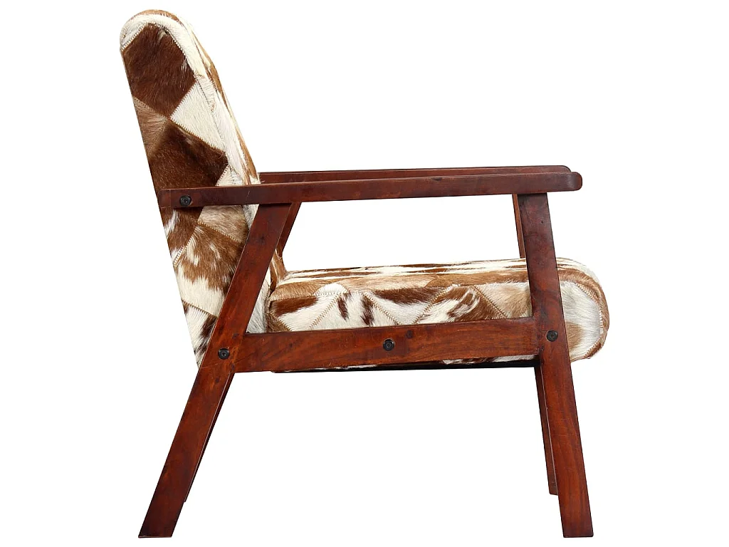 Witte en bruine fauteuil Echt geitenleer