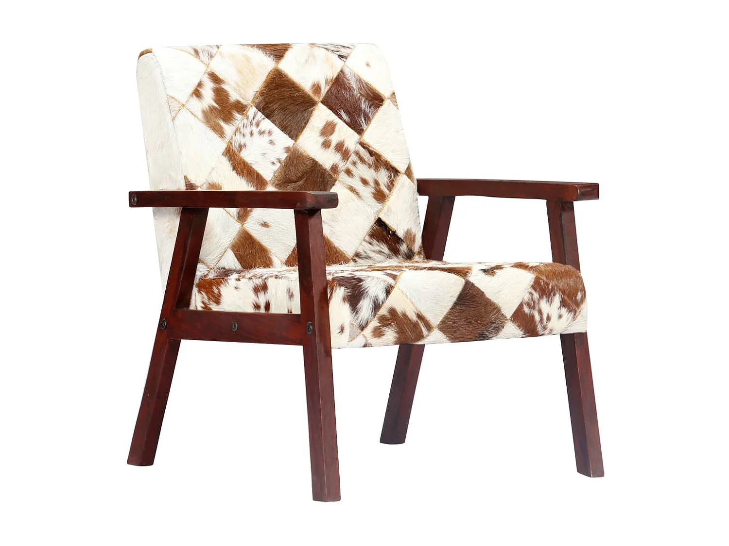 Witte en bruine fauteuil Echt geitenleer