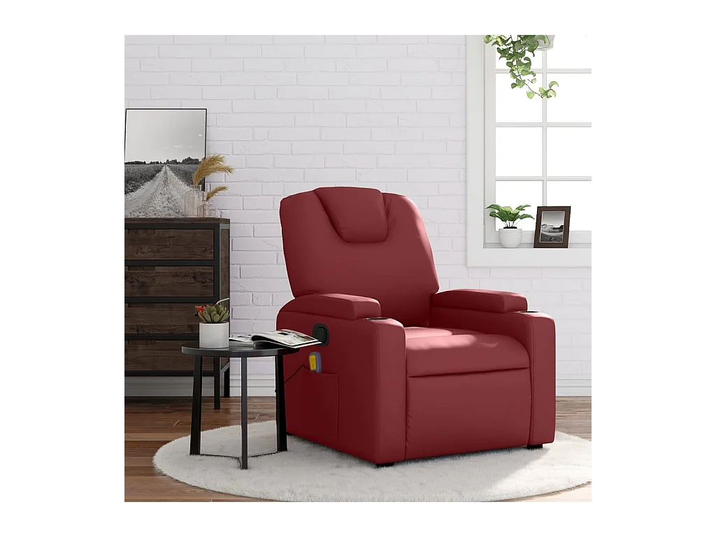 Fauteuil de massage inclinable Rouge bordeaux Similicuir