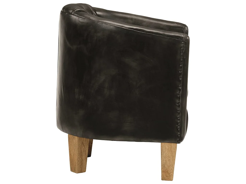 Fauteuil cabriolet gris cuir véritable