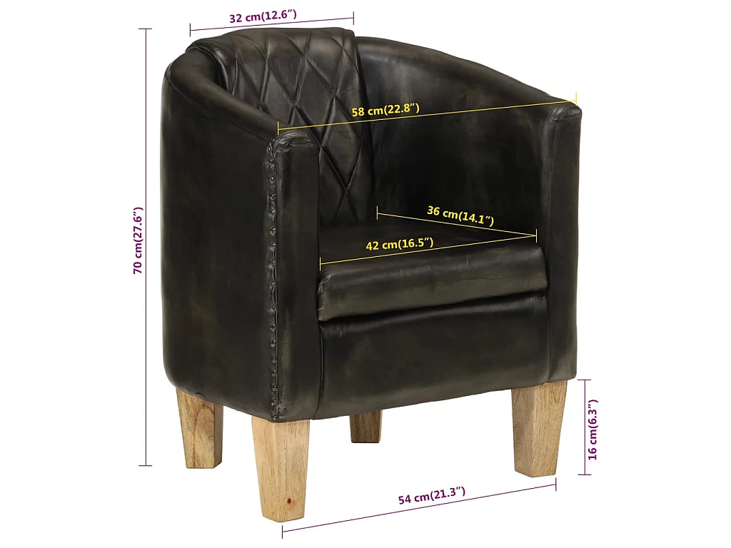 Fauteuil cabriolet gris cuir véritable