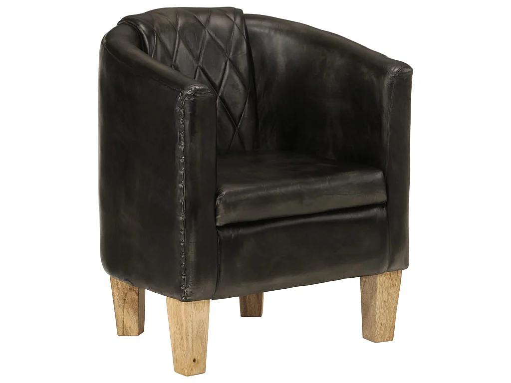 Fauteuil cabriolet gris cuir véritable