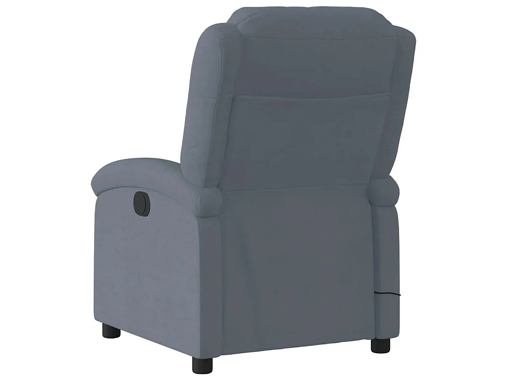Sillón de masaje reclinable terciopelo gris oscuro
