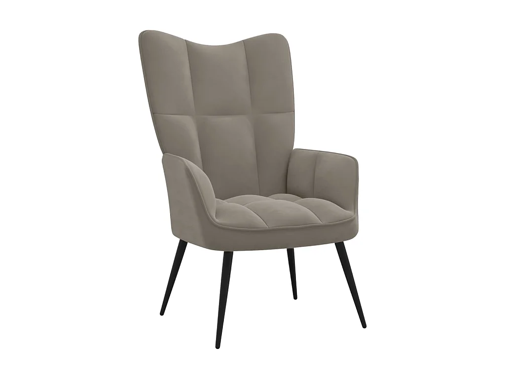 Chaise de relaxation Gris clair Velours