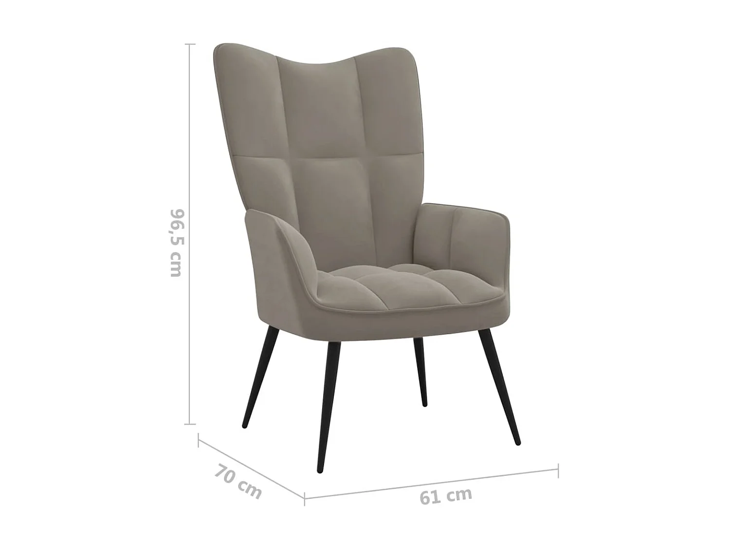 Chaise de relaxation Gris clair Velours