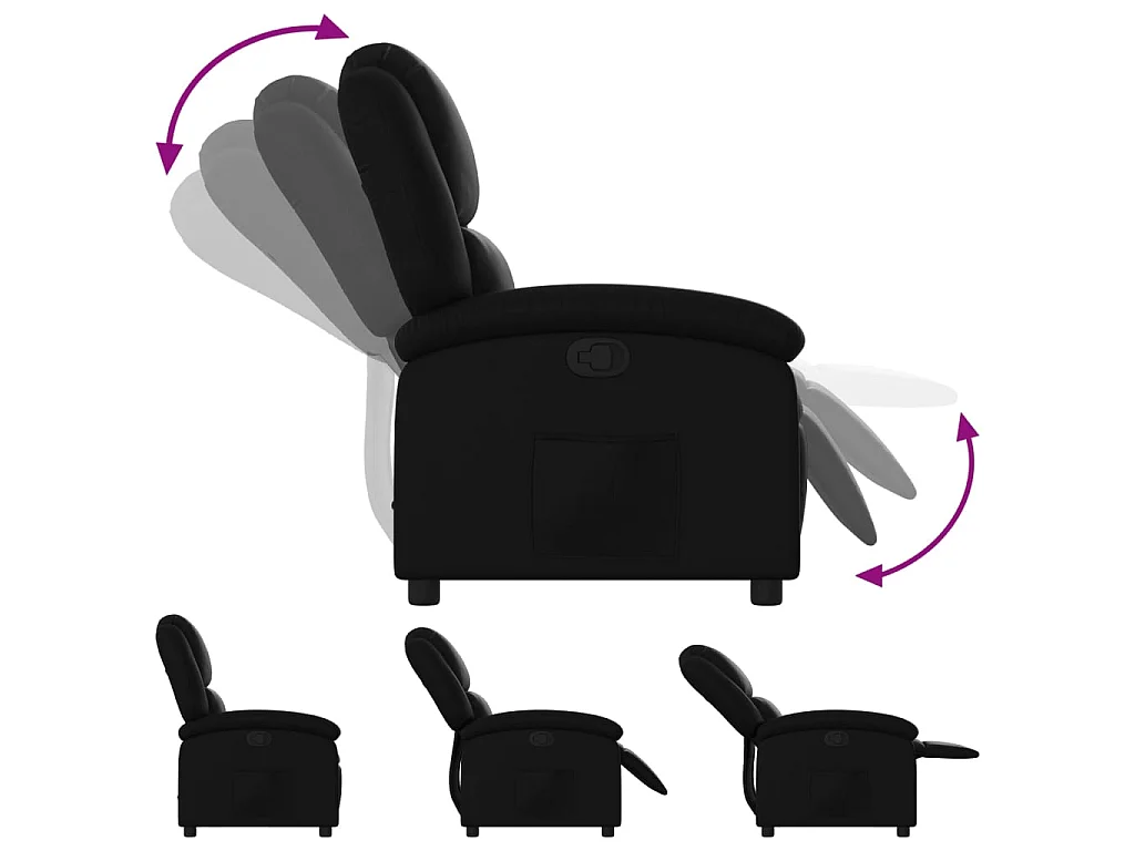 Fauteuil inclinable Noir Similicuir