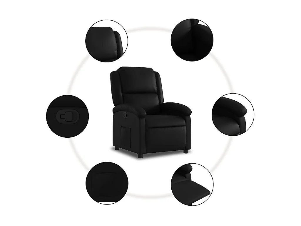 Fauteuil inclinable Noir Similicuir