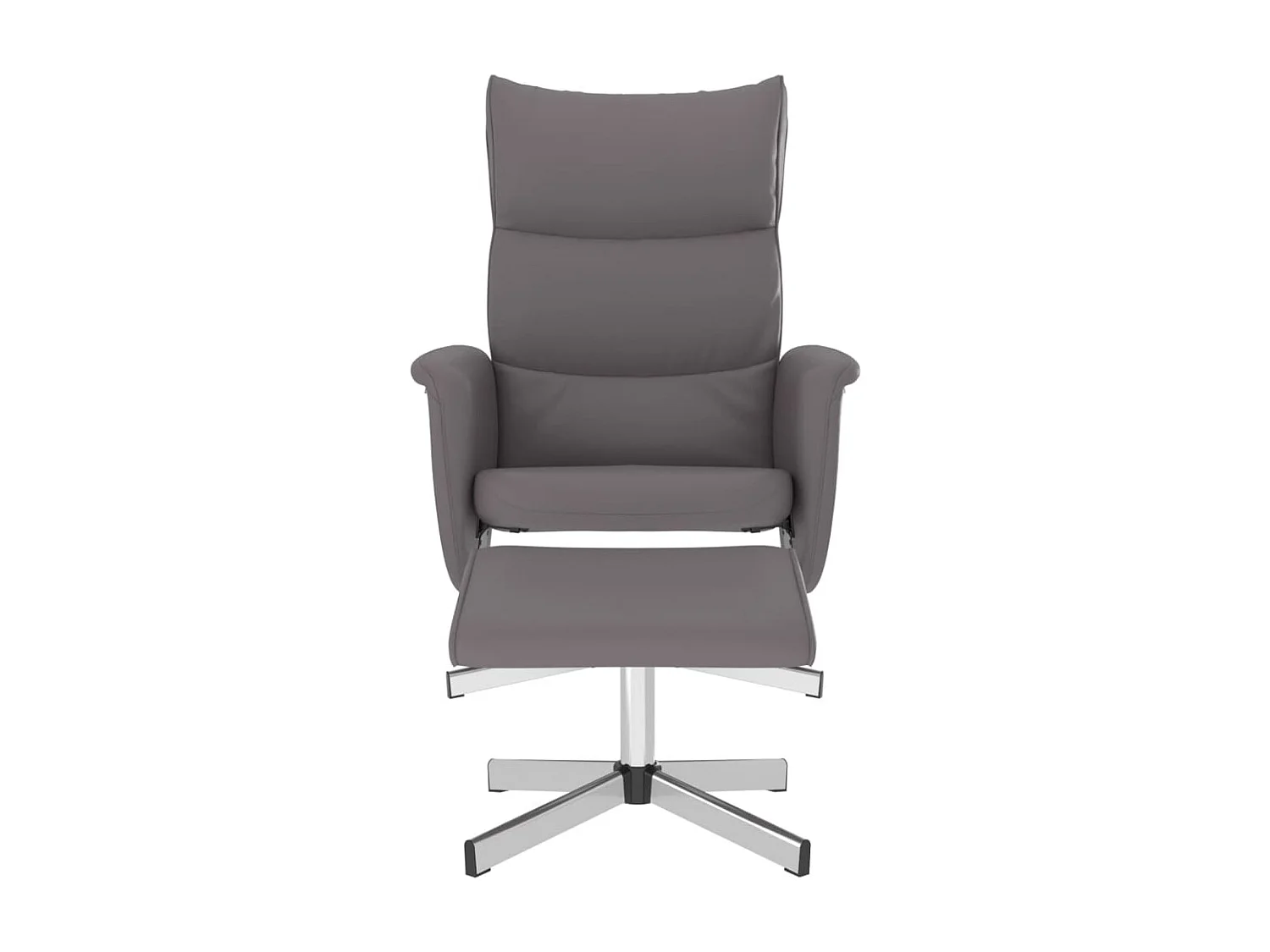 Grijze kunstleren fauteuil met voetsteun