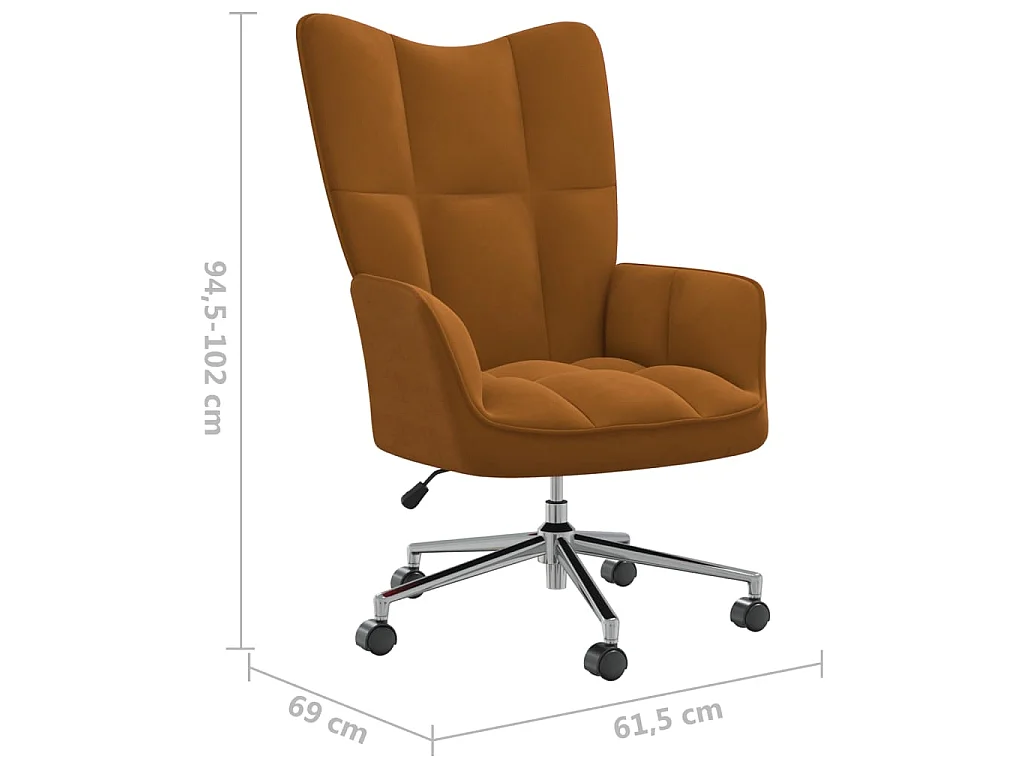 Chaise de relaxation Marron Velours