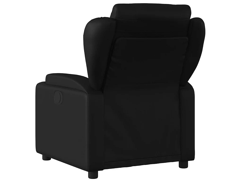 Silla reclinable de piel sintética negra