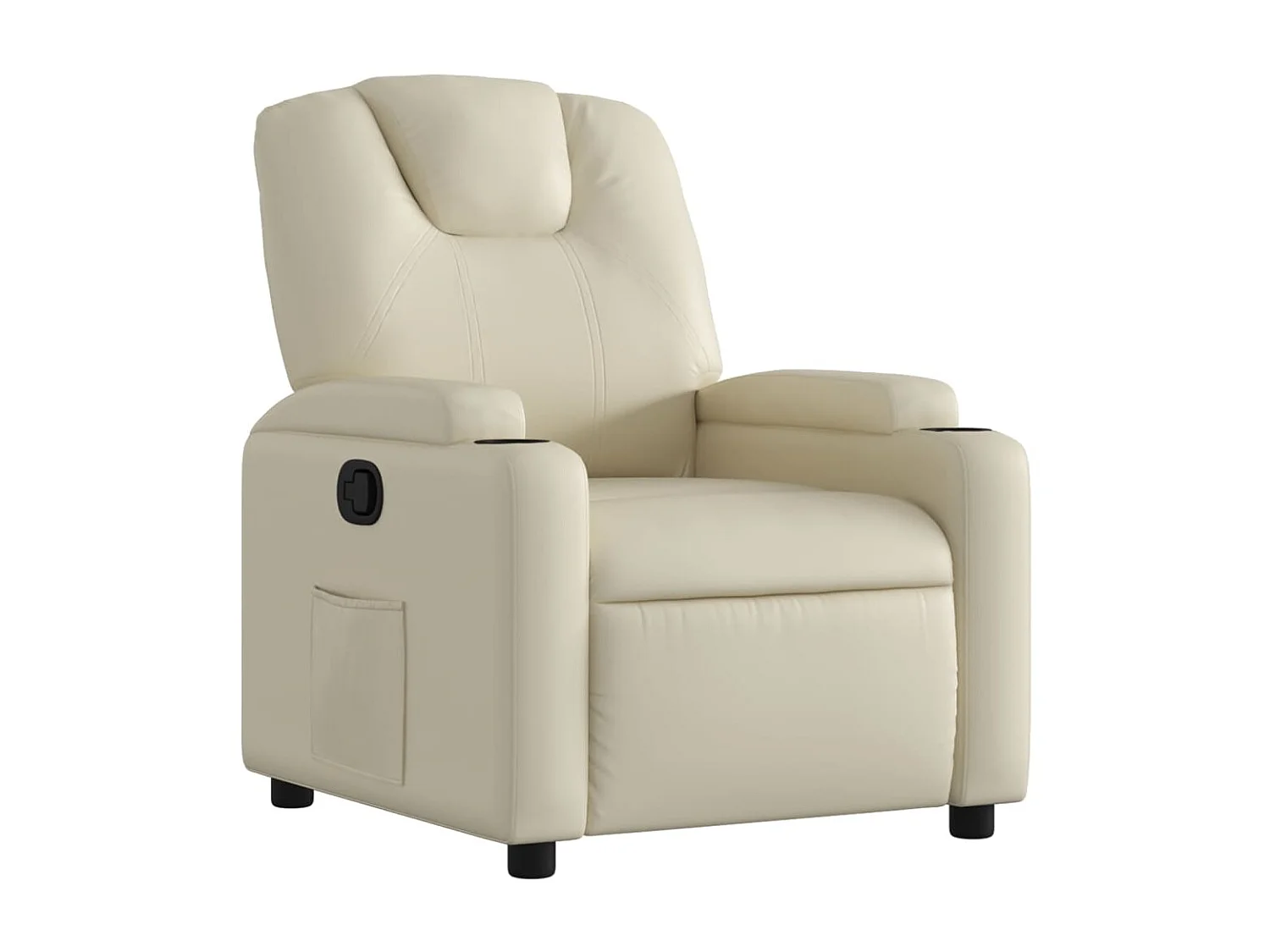 Sillón reclinable de piel sintética color crema