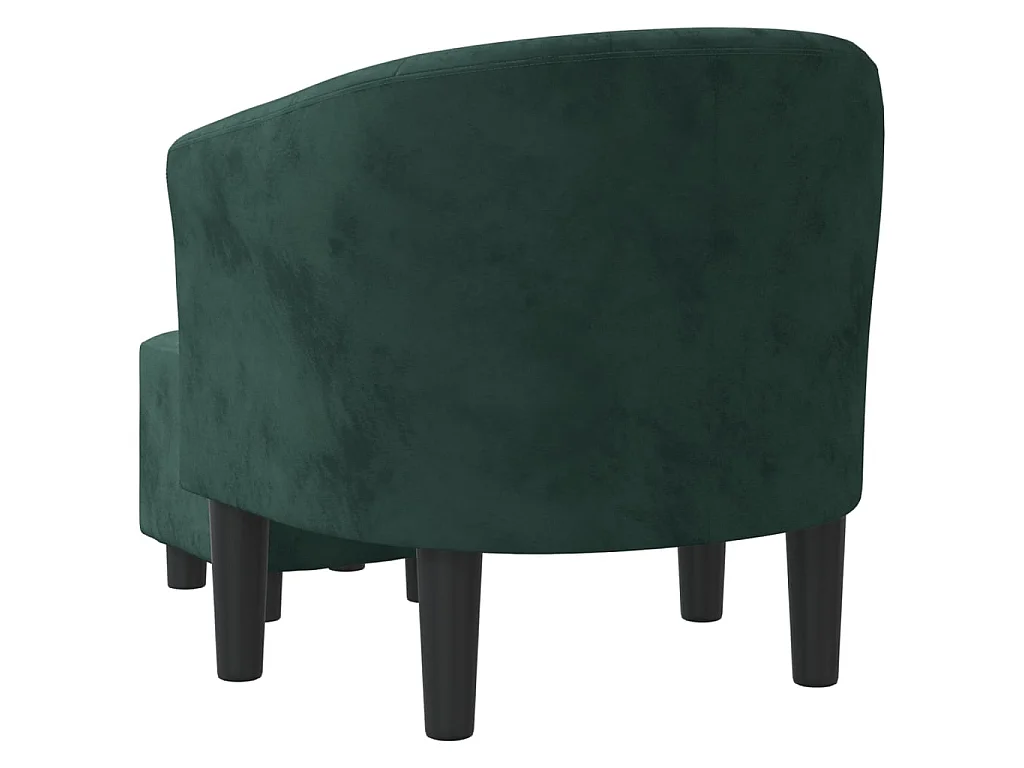 Fauteuil cabriolet avec repose-pied vert foncé velours