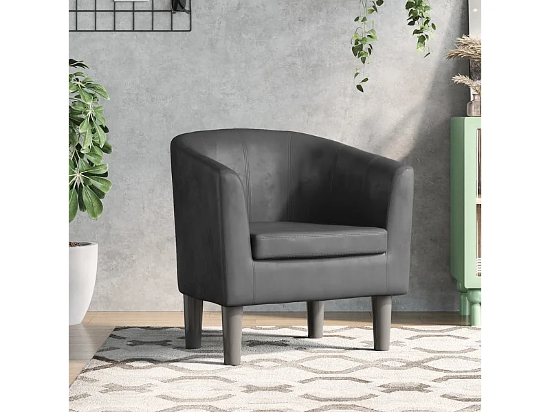 Fauteuil cabriolet gris similicuir